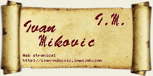 Ivan Miković vizit kartica